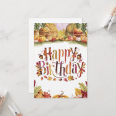 Dromerige Wens Herfst Herfst Gelukkige Verjaardag Kaart (Voorkant / Achterkant in situ)