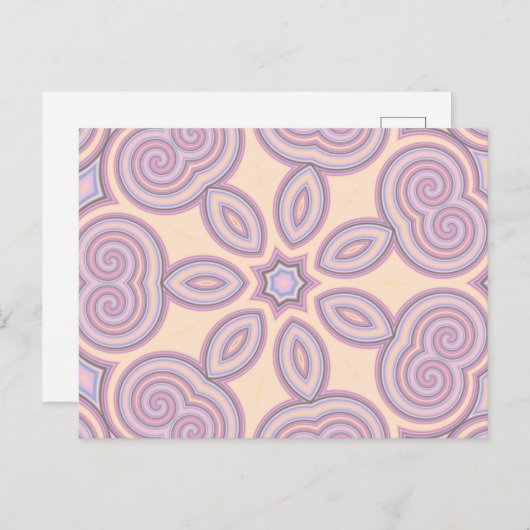 Dromerige wervelingen - pastel psychedelisch patro briefkaart (Voorkant / Achterkant)