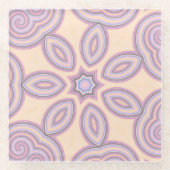 Dromerige wervelingen - pastel psychedelisch patro glazen onderzetter (Voorkant)