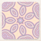 Dromerige wervelingen - pastel psychedelisch patro kartonnen onderzetters (Voorkant)