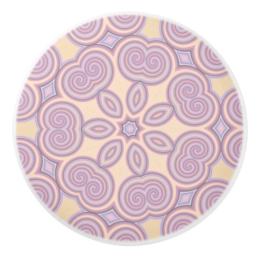 Dromerige wervelingen - pastel psychedelisch patro keramische knop (Voorkant)