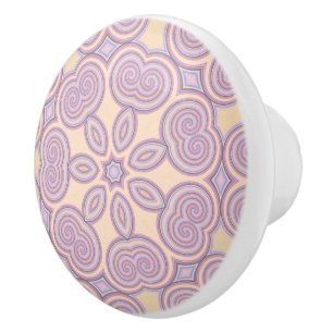 Dromerige wervelingen - pastel psychedelisch patro keramische knop