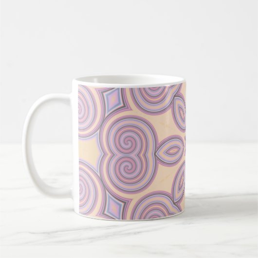 Dromerige wervelingen - pastel psychedelisch patro koffiemok (Links)