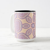Dromerige wervelingen - pastel psychedelisch patro tweekleurige koffiemok (Voorkant links)