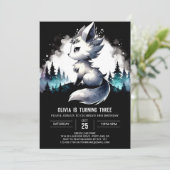 Dromerige Whimsy Wolf Verjaardag Kaart (Staand voorkant)