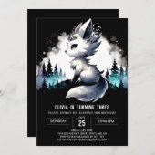 Dromerige Whimsy Wolf Verjaardag Kaart (Voorkant / Achterkant)