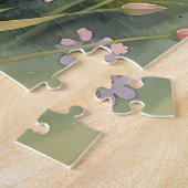 Dromerige Wilde Bloemenweide Waterverf Pastel Bloe Legpuzzel (Zijkant)