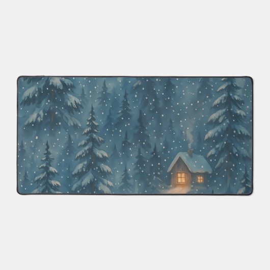 Dromerige Winter Forest Cozy Deken Bureaumat (Voorkant)