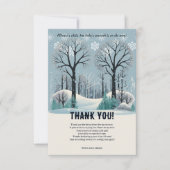 Dromerige Winter Forest Snowflakes Baby shower Bedankkaart (Voorkant)