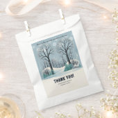 Dromerige Winter Forest Snowflakes Baby shower Bedankzakje (Geknipt)