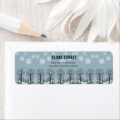 Dromerige Winter Forest Snowflakes Baby shower Etiket (Insitu)