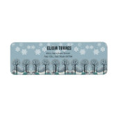 Dromerige Winter Forest Snowflakes Baby shower Etiket (Voorkant)