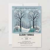 Dromerige Winter Forest Snowflakes Baby shower Kaart (Voorkant)