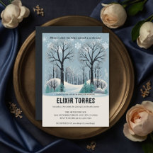 Dromerige Winter Forest Snowflakes Baby shower