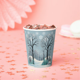 Dromerige Winter Forest Snowflakes Baby shower Papieren Bekers