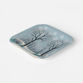 Dromerige Winter Forest Snowflakes Baby shower Papieren Bordje (Gebogen)