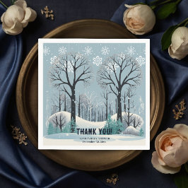 Dromerige Winter Forest Snowflakes Baby shower Servet