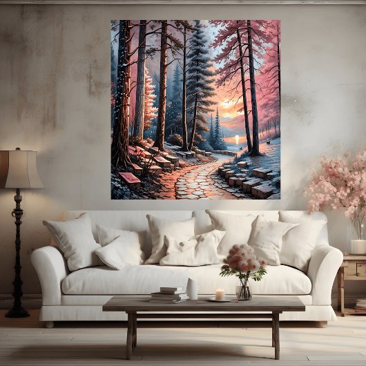 Dromerige Winter Landschap Wall Art Poster