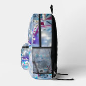 Dromerige Winter Wonderland Lights Bedrukte Rugzak (Rechts)