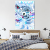 Dromerige Winter Wonderland Lights Canvas Afdruk (Insitu (Slaapkamer))