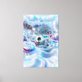 Dromerige Winter Wonderland Lights Canvas Afdruk