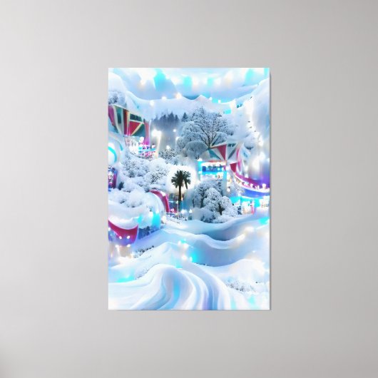 Dromerige Winter Wonderland Lights Canvas Afdruk (Voorkant)