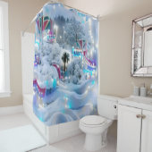 Dromerige Winter Wonderland Lights Douchegordijn (In situ)