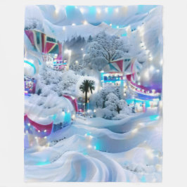 Dromerige Winter Wonderland Lights Fleece Deken