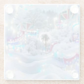Dromerige Winter Wonderland Lights Glazen Onderzetter (Achterkant)
