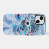 Dromerige Winter Wonderland Lights iPhone 15 Case (Achterkant horizontaal)