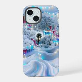 Dromerige Winter Wonderland Lights iPhone 15 Case