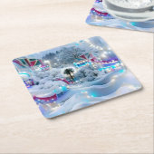 Dromerige Winter Wonderland Lights Kartonnen Onderzetters (Schuin)