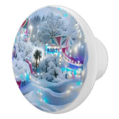Dromerige Winter Wonderland Lights Keramische Knop (Rechts)
