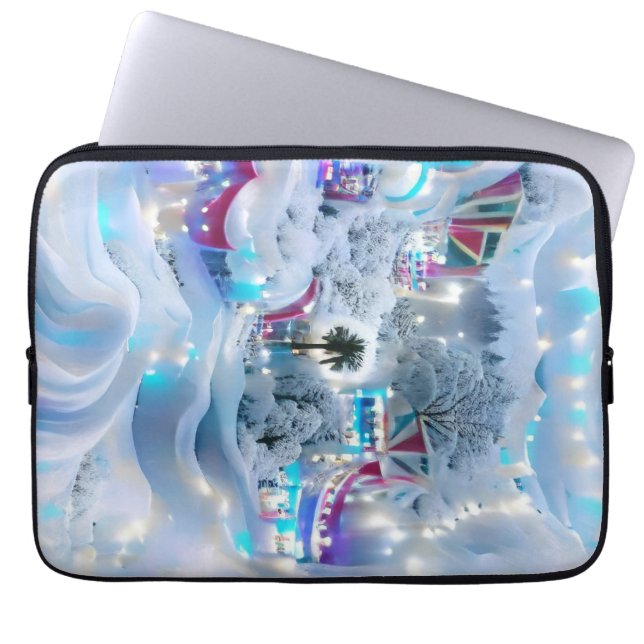 Dromerige Winter Wonderland Lights Laptop Sleeve (Voorkant)