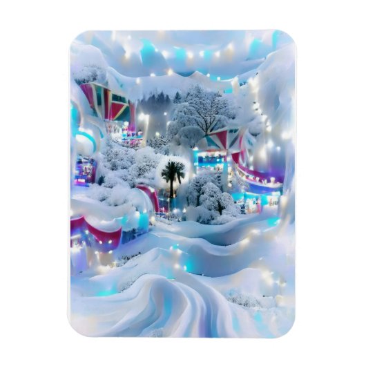 Dromerige Winter Wonderland Lights Magneet (Verticaal)