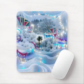 Dromerige Winter Wonderland Lights Muismat (Met muis)