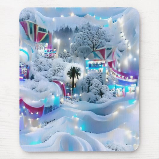 Dromerige Winter Wonderland Lights Muismat (Voorkant)