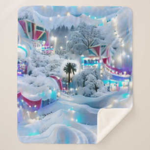 Dromerige Winter Wonderland Lights Sherpa Deken