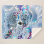 Dromerige Winter Wonderland Lights Sherpa Deken (Voorkant (horizontaal))