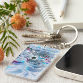 Dromerige Winter Wonderland Lights Sleutelhanger (Voorkant Rechts)