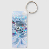 Dromerige Winter Wonderland Lights Sleutelhanger (Achterkant)