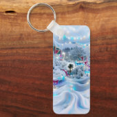 Dromerige Winter Wonderland Lights Sleutelhanger (Voorkant)