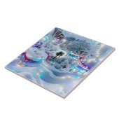 Dromerige Winter Wonderland Lights Tegeltje (Zijkant)