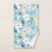 Dromerige Witte Bloemen & Aqua Bad Handdoek (Handdoek)
