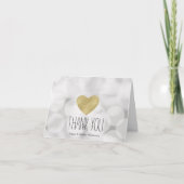 Dromerige Witte Bokeh Gouden Hart Dank u Bedankkaart (Voorkant)