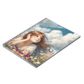 Dromerige witte impressionistische wilde bloem notitieboek (Linkerzijde)