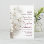 Dromerige witte orchideeën Elegante Bourgondische  Kaart (Staand voorkant)