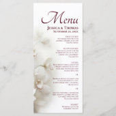 Dromerige Witte Orchideeën Elegante Burgundy Bruil Menu (Voorkant)