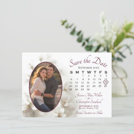 Dromerige Witte Orchideeën Trouwkalender & Foto Save The Date