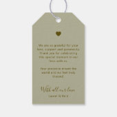 Dromerige witte roos hart foto bruiloft dank u cadeaulabel (Achterkant)